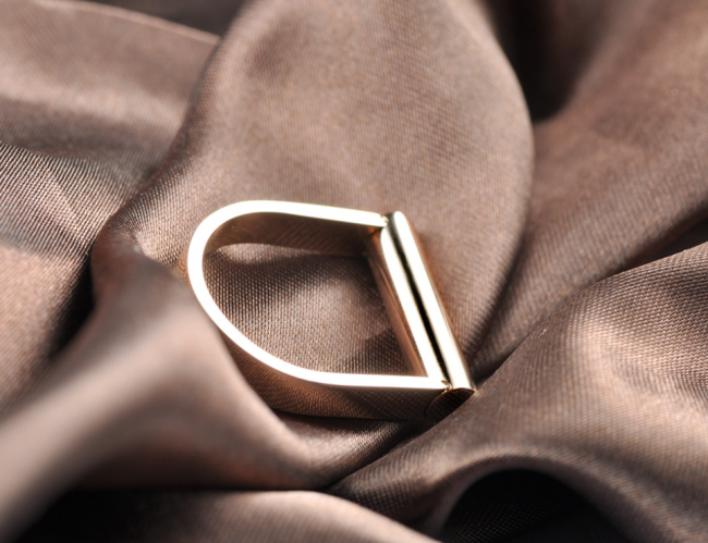 Inel pentru femei Design minimalist roz auriu 1
