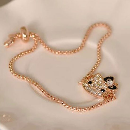 Bratara Hello Kitty pentru Femei Cristale Stainless Steel Rose Gold 1