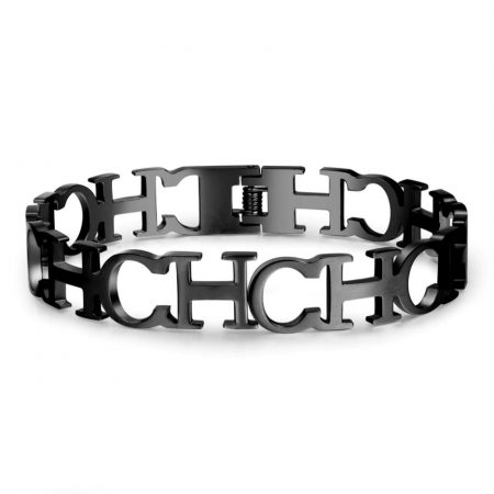 Bratara CH Hollow, pentru Femei, Design Fashion, Stainless-steel, Negru