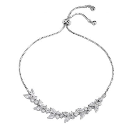 Bratara Crystal Butterfly, Cristale de Zirconiu, Femei, Stainless-Steel, Argintiu