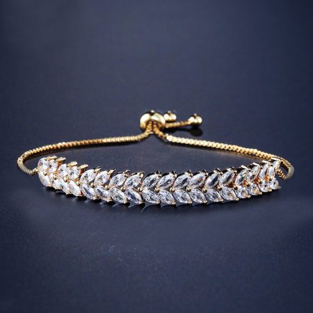 Bratara Crystal Glam, Cristale de Zirconiu, Femei, Stainless-Steel, Auriu