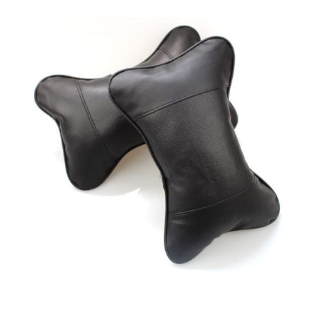 Perna Tetiera Auto Super Confortabila, Bumbac moale si Piele Ecologica, Negru