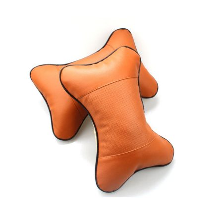 Perna Tetiera Auto Super Confortabila, Bumbac moale si Piele Ecologica, Maro