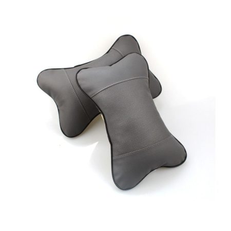 Perna Tetiera Auto Super Confortabila, Bumbac moale si Piele Ecologica, Gri
