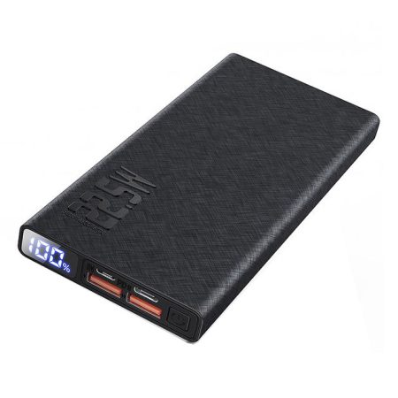 Baterie Externa Superfast Charge, 10000 mAh, 3 Iesiri, Indicator Procentaj, Negru