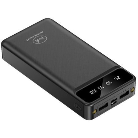 Baterie Maxcell PJ0068, Capacitate 30.000mAh, Dual USB, Afisaj LED si Lanterna, Negru