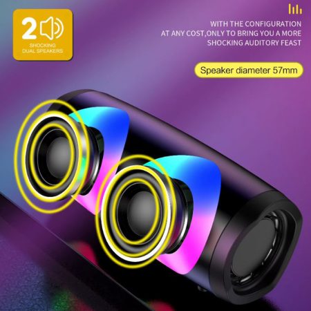 Boxa Portabila BT KSC 615 Lumini RGB Autonomie 4 Ore USB TF 1800mAh 1