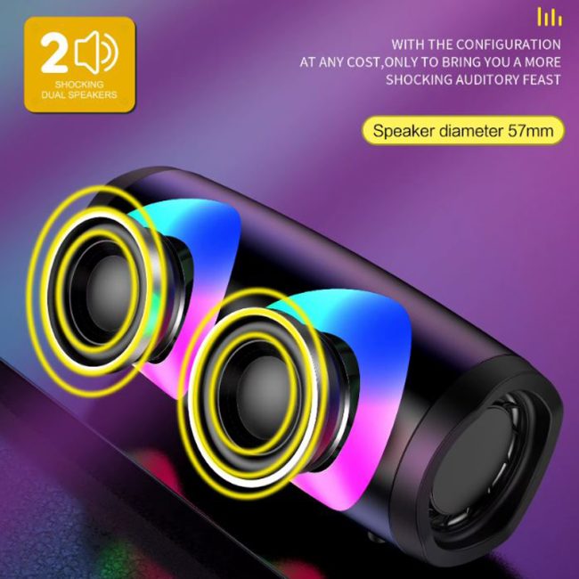 Boxa Portabila BT KSC 615 Lumini RGB Autonomie 4 Ore USB TF 1800mAh 1