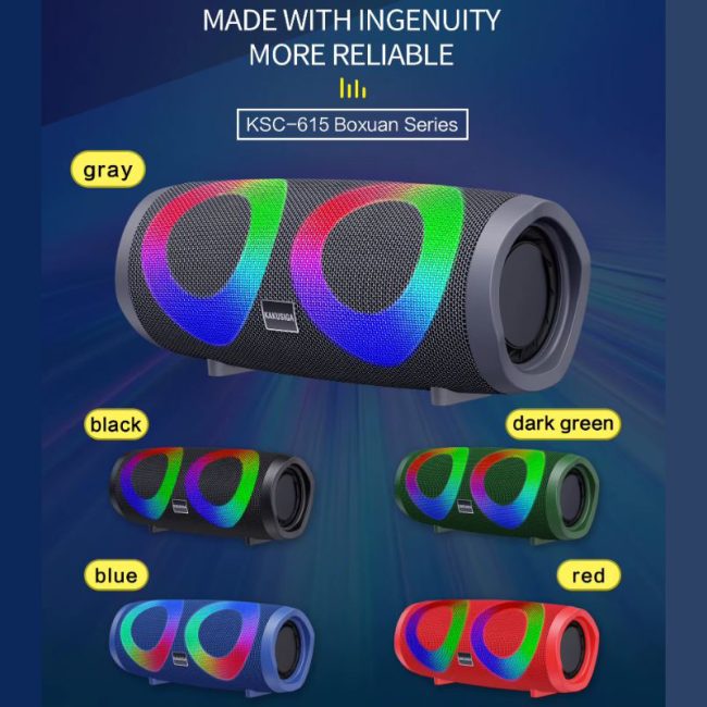 Boxa Portabila BT KSC 615 Lumini RGB Autonomie 4 Ore USB TF 1800mAh 3