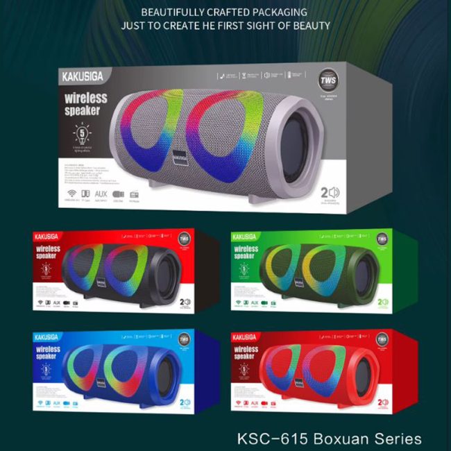 Boxa Portabila BT KSC 615 Lumini RGB Autonomie 4 Ore USB TF 1800mAh 4