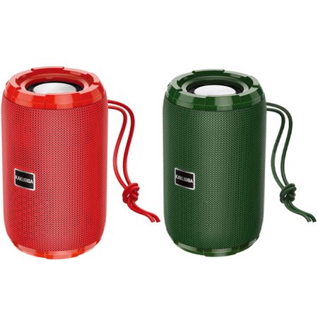Boxa Portabila Bluetooth KSC 601 Baterie 1200mAh Autonomie 4 Ore Khaki si rosu