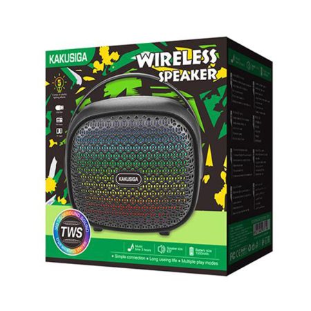 Boxa Portabila KK 6102 Baterie 1500mAh Lumini RGB 360 TWS Negru