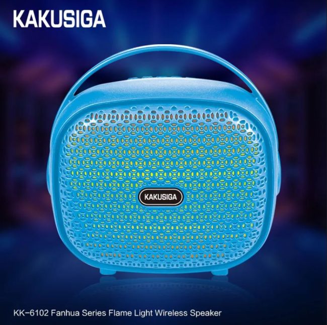 Boxa Portabila KK 6102 Baterie 1500mAh Lumini RGB Bluetooth TWS Albastru 2