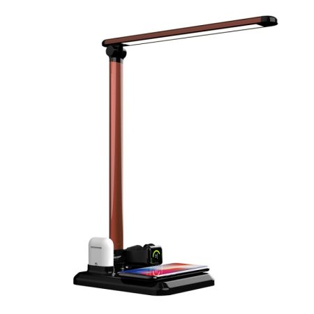 Incarcator Lampa 4 in 1 Model X-1 cu Incarcare Wireless, compatibil Apple, Negru-Maro