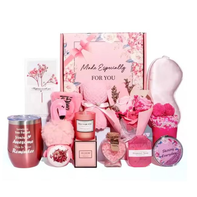 Set Aniversar Femei 13 Produse Beauty Relaxare Rasfat si Feminitate Roz 3