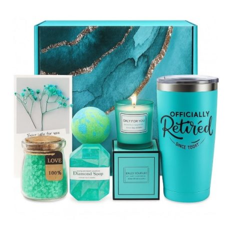 Set cadou, „Officially Retired”, 6 Piese Răsfăț și Relaxare, Tematică Turcoaz