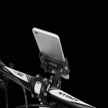 Suport Bicicleta pentru telefon Aubtec Montare Ghidon Fix Metal Negru