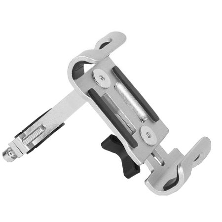 Suport de bicicleta/motocicleta pentru telefon, Montare pe ghidon, Aluminiu, Fix, Aubtec, Argintiu