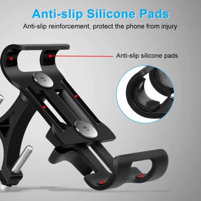 Suport Bicicleta pentru telefon Aubtec Montare pe Ghidon Metal Fix Negru