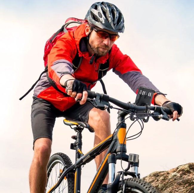 Suport Bicicleta pentru telefon Joyroom JR ZS264 Metalic Negru Rosu 2