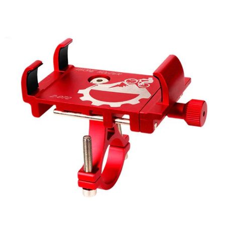 Suport de bicicleta/motocicleta pentru telefon, Slim, Montare pe ghidon, Aluminiu, Fix, Aubtec, Rosu
