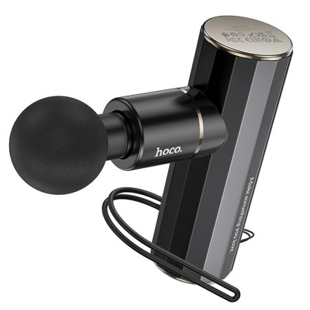 Aparat de Masaj Mini, Hoco HP50 Massager, 4 Capete si Viteze Multiple, 2000mAh, Negru