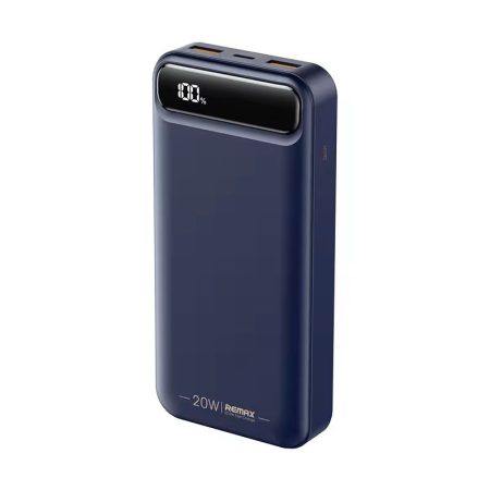 Baterie Remax RPP-521, 20.000mAh, Incarcare multipla, PD + QC 20W, Afisaj LED, Albastru