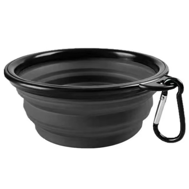 bol pliabil pentru animale capacitate 350ml carabina integrata silicon negru 8