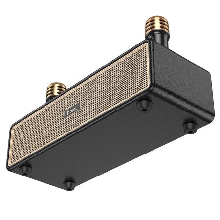 boxa bluetooth 2 microfoane wireless hoco bs63 ideal karaoke negru auriu 6