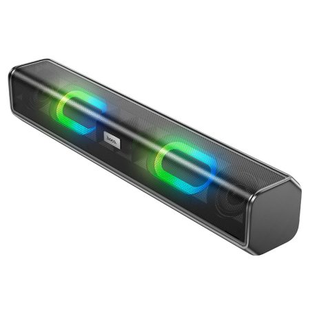Boxa Bluetooth, Marca Hoco, Model BS49, Autonomie pana la 2.5 Ore, Lumina Multicolora, Negru