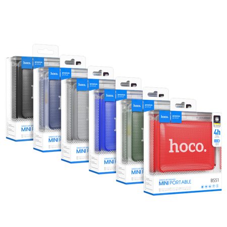 boxa mini portabila hoco bs51 bluetooth capacitate 1200mah autonomie 4 ore compatibila card tf si usb negru
