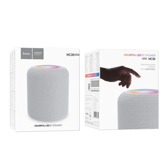 boxa portabila cu iluminare rgb hoco hc30 bluetooth 54 putere 5w gri 2