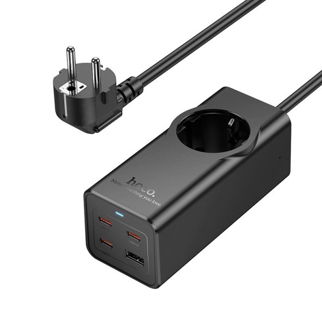 cablu prelungitor cu incarcator integrat usb 3x type c qc30 3a 67w ns9 2m negru 6