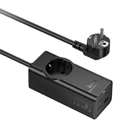 cablu prelungitor cu incarcator integrat usb 3x type c qc30 3a 67w ns9 2m negru 8
