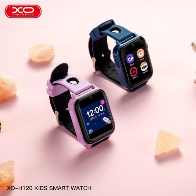 ceas inteligent xo h120 pentru copii baterie 450mah multifunctional memorie ram 32mb curea silicon albastru 6