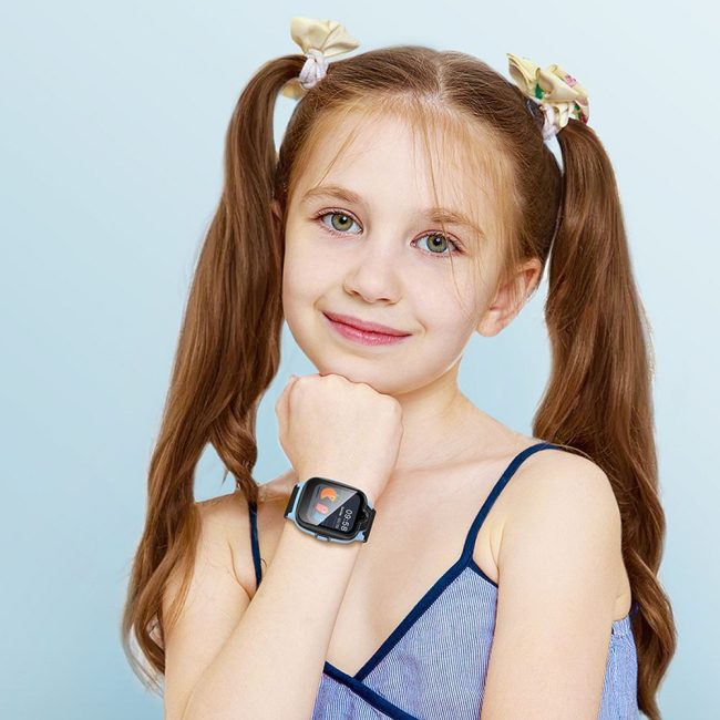 ceas smartwatch hoco pentru copii cu functie apelare 4g gps model y104 roz 2