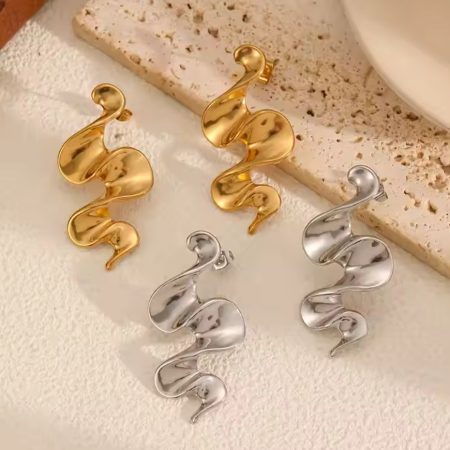 cercei textura val stil artistic ondulat look glam