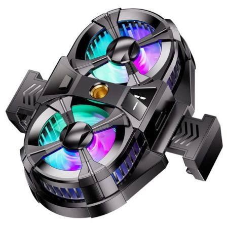 Cooler Dual Telefon XO-SL04, Ventilator 3 Viteze, Fixare cu Clesti, LED RGB, Negru