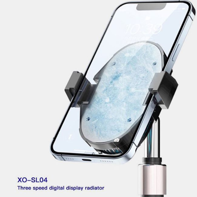cooler dual telefon xo sl04 ventilator 3 viteze fixare cu clesti led rgb negru
