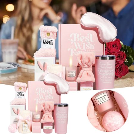 cutie cadou deluxe pentru femei 11 piese de ingrijire si relaxare cadou inedit si practic roz 21