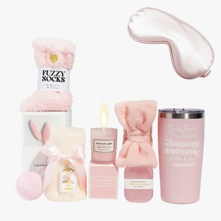 cutie cadou deluxe pentru femei 11 piese de ingrijire si relaxare cadou inedit si practic roz 27