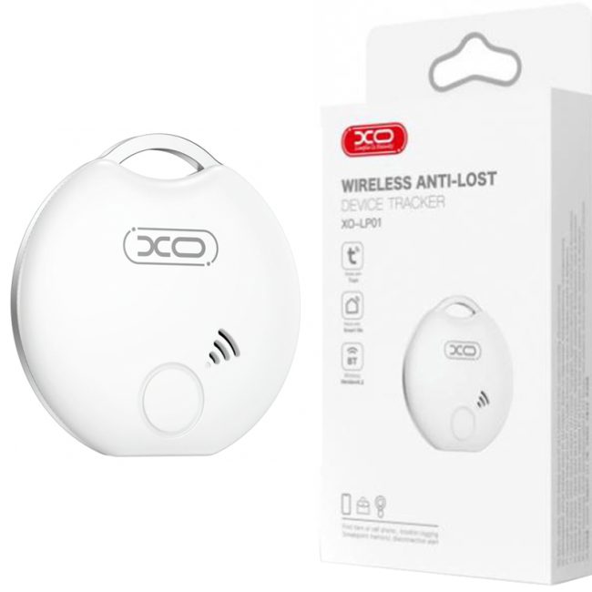 dispozitiv localizare wireless xo lp01 smarttag baterie 240mah anti pierdere alb