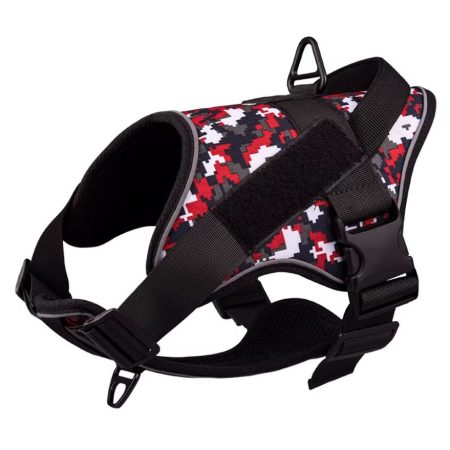 Ham Guardian, Maner de control, Marimea L, pentru Caini, Textil dens, Rosu-Alb