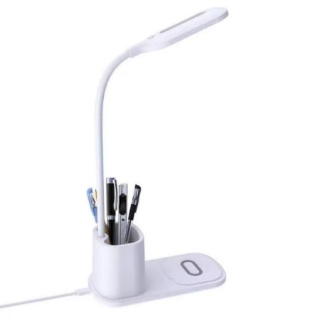 lampa cu incarcare wireless 10w suport pixuri model g n15 lumina 3 trepte alb 3