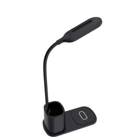lampa cu incarcare wireless 10w suport pixuri model g n15 lumina 3 trepte negru 5