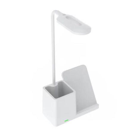Lampa cu Incarcare Wireless 10W, Suport Pixuri, Model G-N16, 3 Moduri de Lumina, Alb