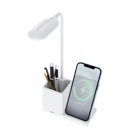 lampa cu incarcare wireless 10w suport pixuri model g n16 lumina 3 trepte alb 2