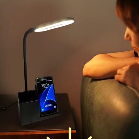 lampa cu incarcare wireless 10w suport pixuri model g n16 lumina 3 trepte negru 1