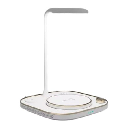 Lampa cu Incarcare Wireless 4 in 1, compatibil Apple, Model X3 G-N25, Ajustare luminozitate, Alb/Auriu