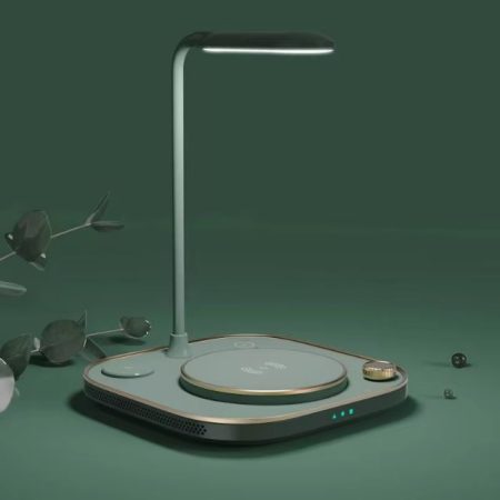 lampa cu incarcare wireless 4 in 1 compatibil apple model x3 g n25 ajustare luminozitate verde 2